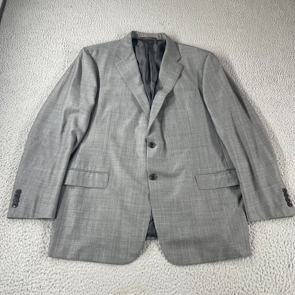 Hickey Freeman x Nordstrom Men's Wool Blazer Jacket Grey Size 46R 2 Button